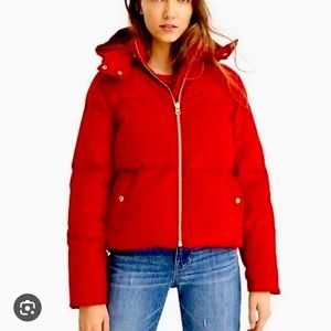 J Crew red corduroy puffer size small